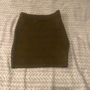 Olive green mini skirt